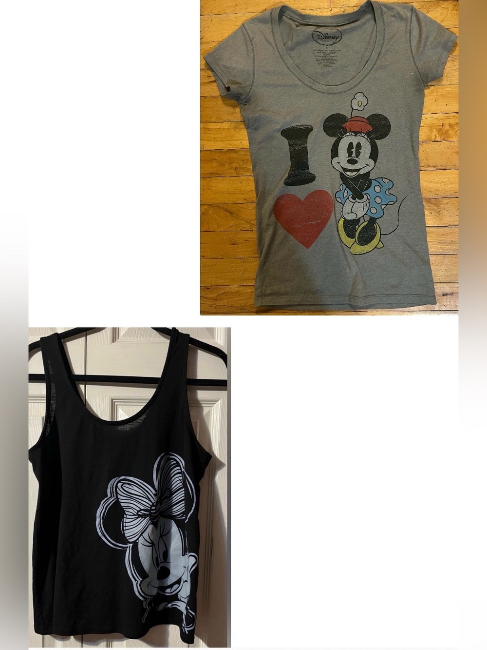 Disney Parks Original Minnie Mouse Open Back Shirt + V-Neck Short Sleeve Shirt S